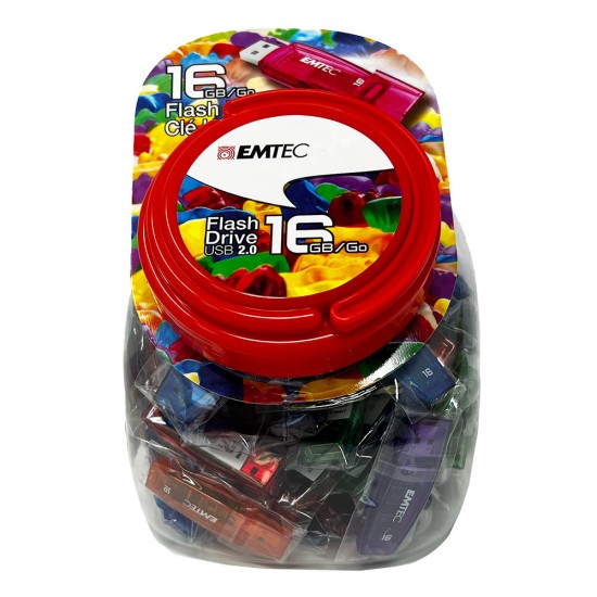Emtec Candy Jar 16GB USB 2.0 Mix de couleurs - 80 un.