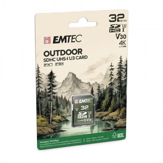Emtec Carte mémoire Outdoor SDHC IP6X & IPX7 - 32GB
