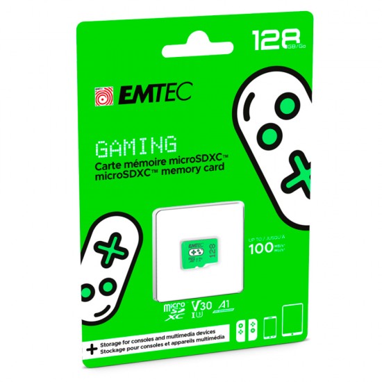 Emtec Carte mémoire Micro SD XC Gaming 128GB