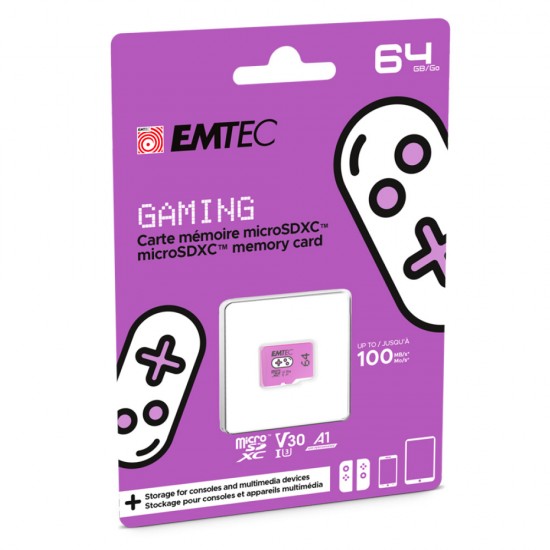 Emtec Carte mémoire Micro SD XC Gaming 64GB