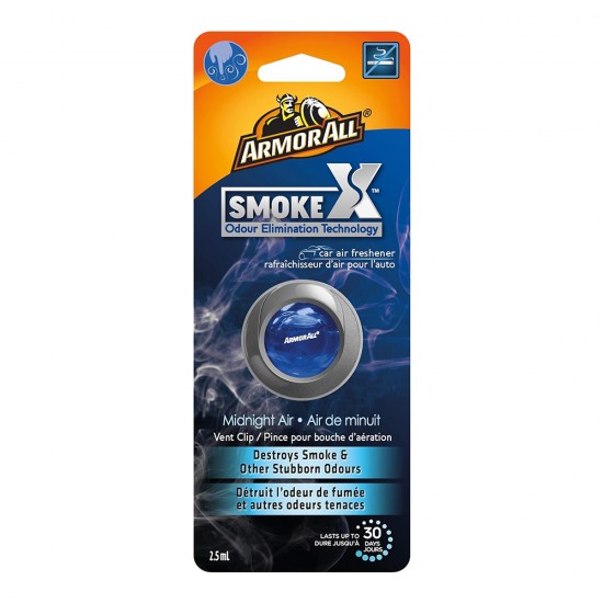 Armor All - Smoke X - Clip Désodorisant – Air de minuit - 2.5 ml 