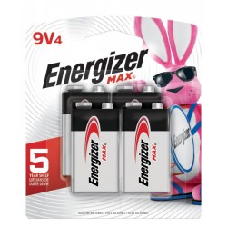 Energizer Piles Alcaline Max 9V-4 Card