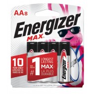 Energizer Piles Alcaline Max AA, 8-pq (AA-8 Card)