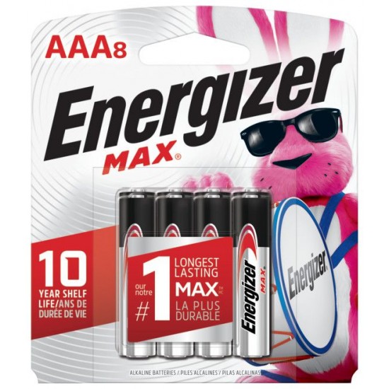 Energizer Piles Max AAA-8 Card