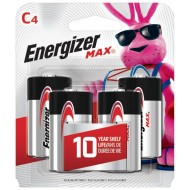 Energizer Piles Alcaline Max, C, 4-pq (C-4 Card)