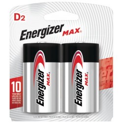 Energizer Piles Alcaline Max D-2 Card