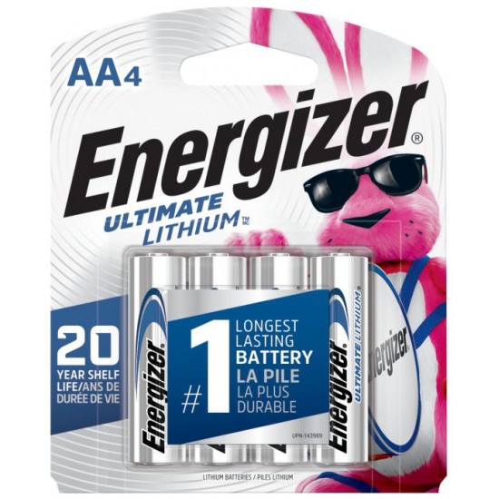 Energizer Piles Ultimate Lithium AA-4 Card