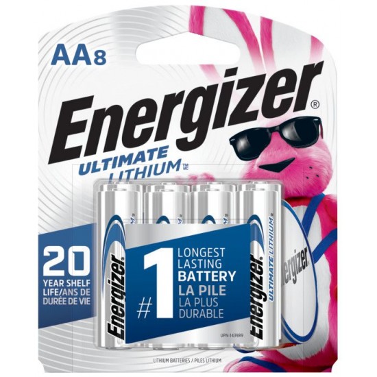 Energizer Piles Ultimate Lithium AA-8 Card