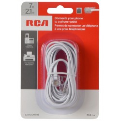RCA 7 FT. MODULAR LINE CORD - WHITE RCA 7 FT. MODULAR LINE CORD - WHITE