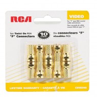 10 PACK OF TWIST-ON RG6 "F" CONNECTORS 
