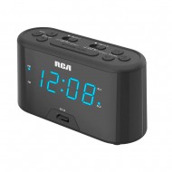 RCA Radio-réveil numérique Affichage 0.7" DEL AM/FM, avec port de recharge USB