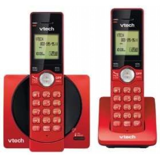 Vtech HS DECT 6.0 CALL ID  2 Combinés téléphonique sans fils Rouge métallisé (CS6919-26)
