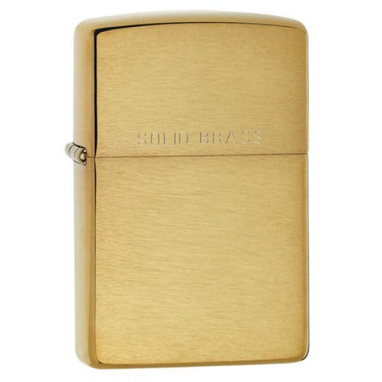 ZIPPO BRUSHED BRASS W/SOLID BRASS ENGRAV