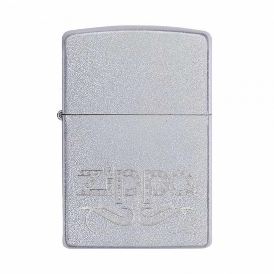 ZIPPO #24335 SATIN CHROME AUTO ENGRAVE