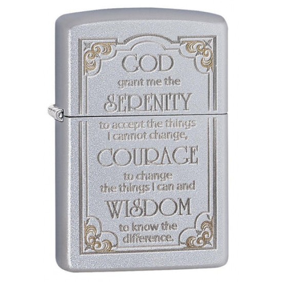 ZIPPO #28458 SERENITY PRAYER SATIN CHROM