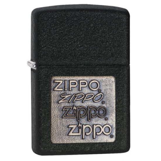 ZIPPO #362 BRASS EMBLEM BLACK CRACKLE