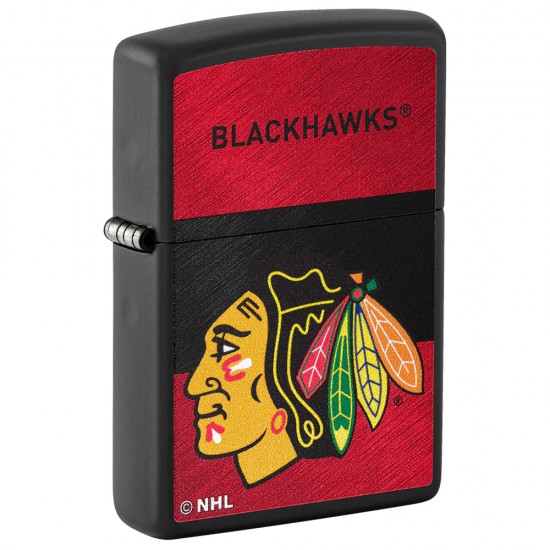 ZIPPO NHL WindProof Black Matte (Custom) CHICAGO BLACKHAWKS (42138)