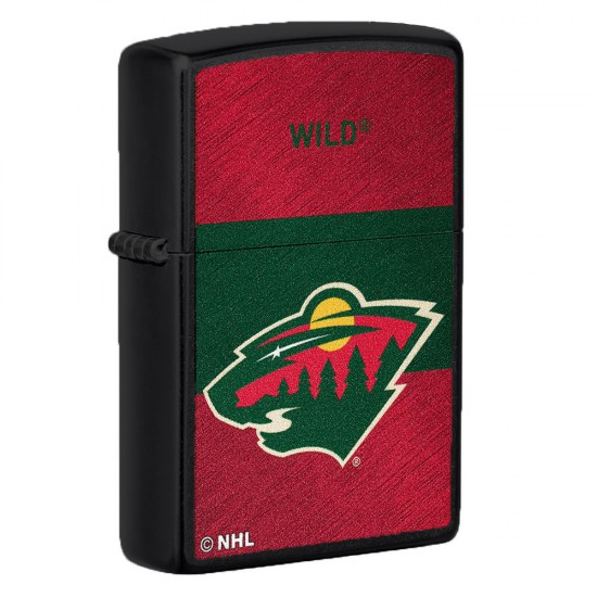 ZIPPO NHL WindProof Black Matte (Custom) MINNESOTA WILD (42213)