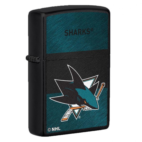 ZIPPO NHL WindProof Black Matte (Custom) SAN JOSE SHARKS (42299)