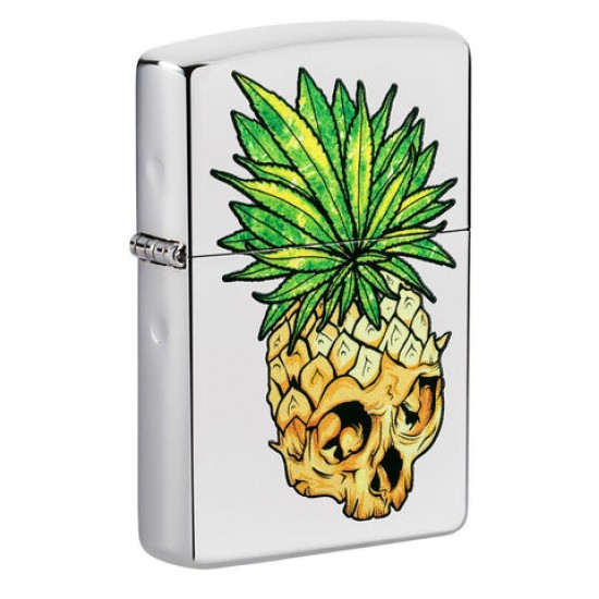ZIPPO #49241 Skull Pineapple High Polish Chrome