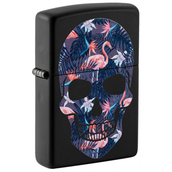 ZIPPO FLAMINGO SKULL DESIGN ( 49771 )