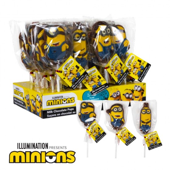 ZAINI Suçons en chocolats MINIONS - 2 Présentoirs de 24