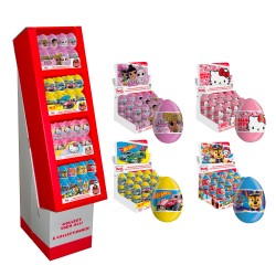 Prepack ZAINI 96 Œufs Surprises Chocolats au lait assortis (Présentoir de plancher inclus)