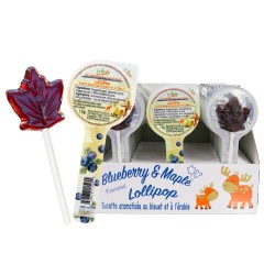 Pollipop - Sucette aromatisée aux bleuets et à l'érable - Présentoir de 30 x 12g