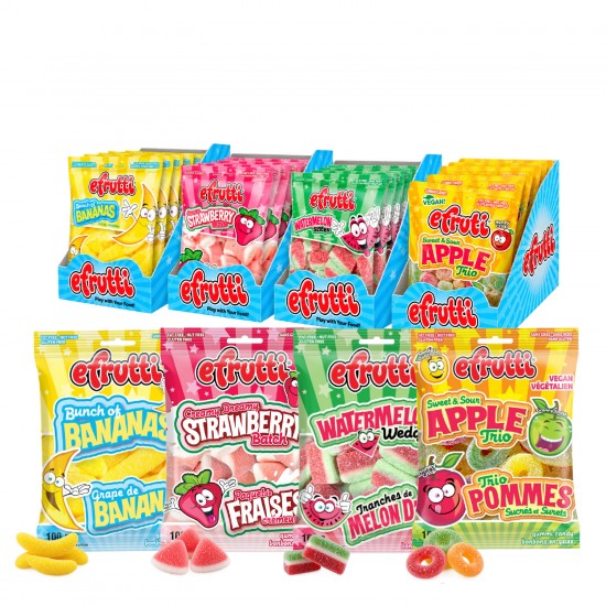 EFRUTTI – Bonbons en gelée – «BUNDLE» 4 saveurs fruitées assorties – 48 unités