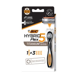 BIC Rasoir Hybrid 5 Flex à 5 lames (1 manche + 3 cartouches) BIC Rasoir Hybrid 5 Flex à 5 lames (1 manche + 3 cartouches)