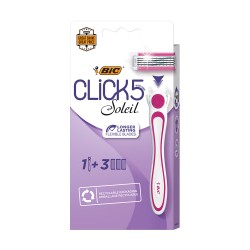 BIC Rasoir Click 5 Soleil à 5 lames (1 manche + 3 cartouches) BIC Rasoir Click 5 Soleil à 5 lames (1 manche + 3 cartouches)