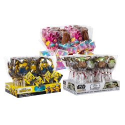 ZAINI «Bundle» Suçons en chocolats Trio TROLLS/MINIONS/MANDALORIAN(72's)