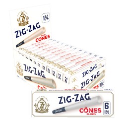 Zig-Zag - Cônes BLANCS 1 1/4  (6PK) - 24'S
