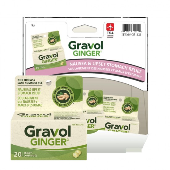 GRAVOL Anti nausée Gingembre - 20 co.