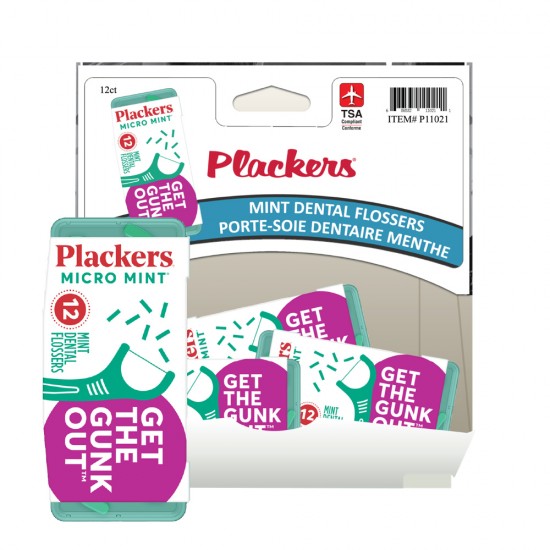 PLACKERS Soie dentaire Micro Porte-soie Menthe - 12 un.