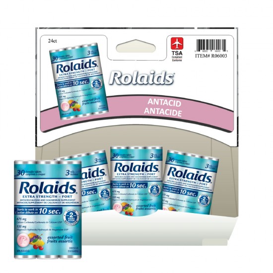 ROLAIDS Antiacide aux fruits Extra Fort - 30 co.