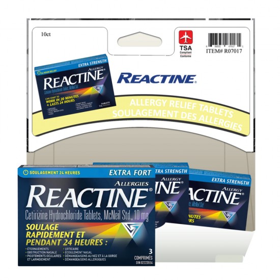 REACTINE Soulagement des allergies Extra-Fort 10mg - 3 co.