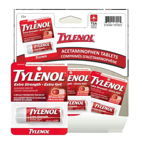 TYLENOL Acétaminophène Extra-Fort 500mg FaciliT - 10 co.