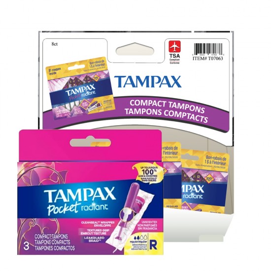 TAMPAX Tampons compact régulier Radiant - 3 un.