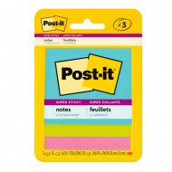 Post-it Notes Super Collantes  3"X3" supernova neons (3 pads X 45)
