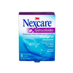 Nexcare Pansements Hydrocolloïdes Imperméables pour Ampoules 1 1/16" x 2 1/4" 6/pk