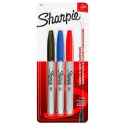Sharpie - 3 Marqueurs Permanents Couleurs Assorties (Pointe Fine) Sharpie - 3 Marqueurs Permanents Couleurs Assorties (Pointe Fine)