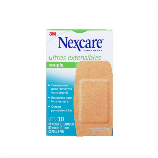 Nexcare Ultras Extensibles Souple Genous et Coudes 2"x4" 10/pk