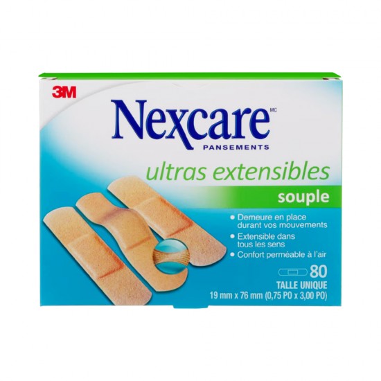 Nexcare Ultras Extensibles Souple 0,75" x 3" 80/pk