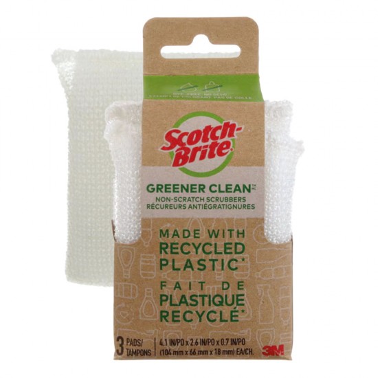 Scotch-Brite Éponge à récurer Vert Greener Clean Antiégratignures, pq/3