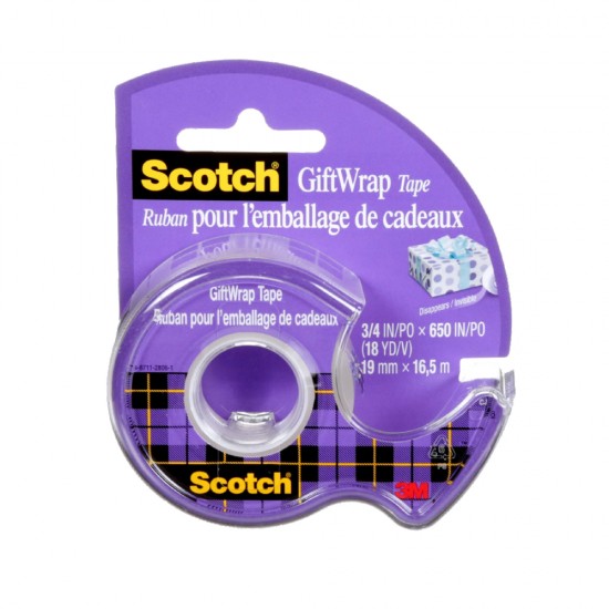 Scotch Ruban Adhésif Emballage Cadeaux 3/4" 19MM X 7.62M