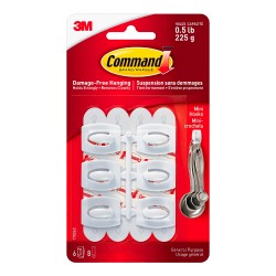 Command - Mini crochets blancs (jusqu'à 0.5lbs), pq/6