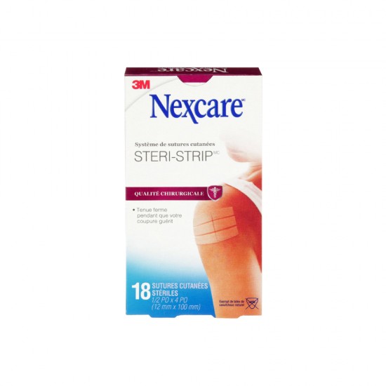 Nexcare Système Sutures Cutanées Steri-strip 1/2" x 4" 18/pk