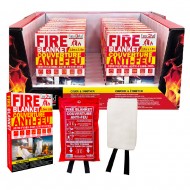 First Aid Central Couverture Anti-Feu - 1M X 1M Pochette murale (présentoir de 12)