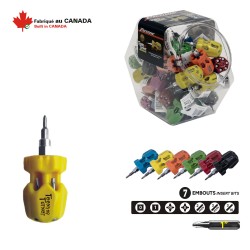 Picquic - Micro Tournevis à 7 embouts multiples «TEENY TURNER» - Jarre de 36 unités